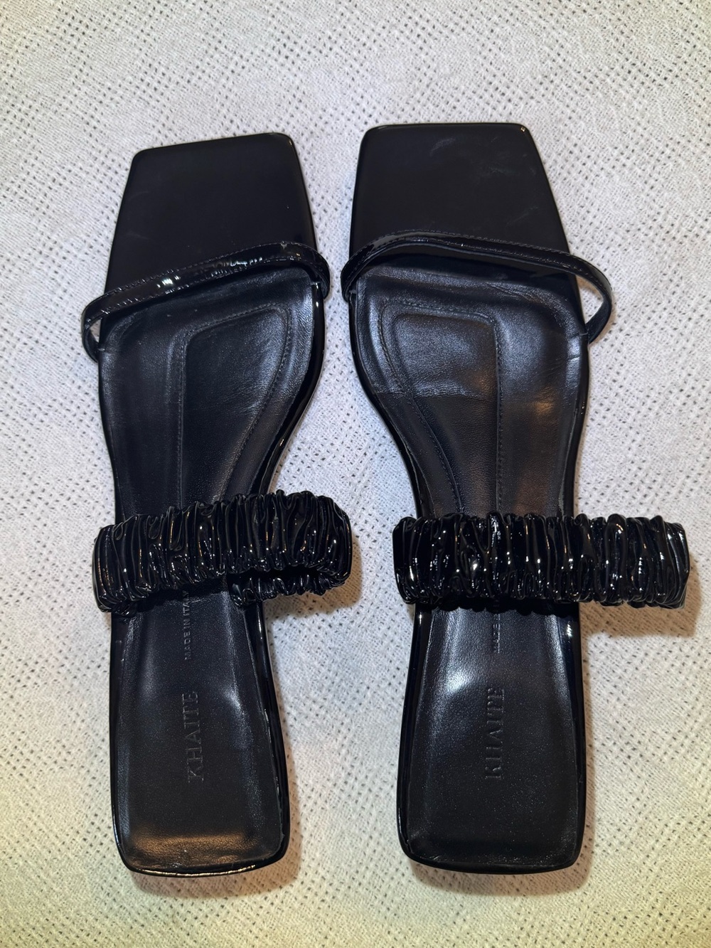 Khaite Georgia Kitten Heel Satin Slide Sandals Size 38.5 US 8-8.5 - Picture 2 of 7